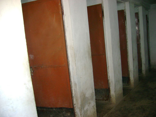 These run down toilets serve 52 families in Mutthi Camp